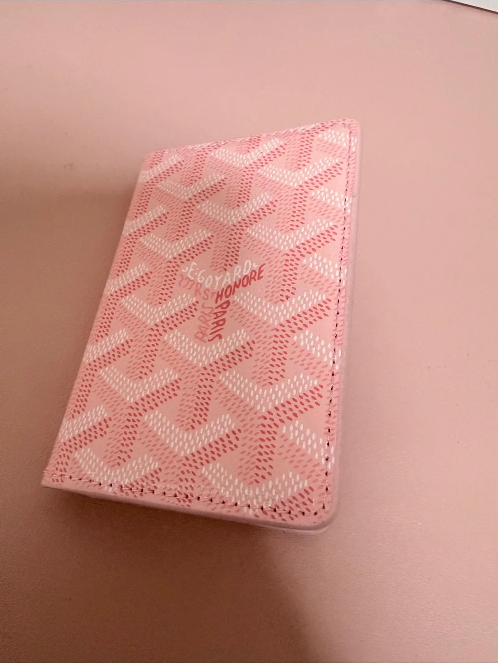 Pink Patterned Women’s Bifold Card Case Holder